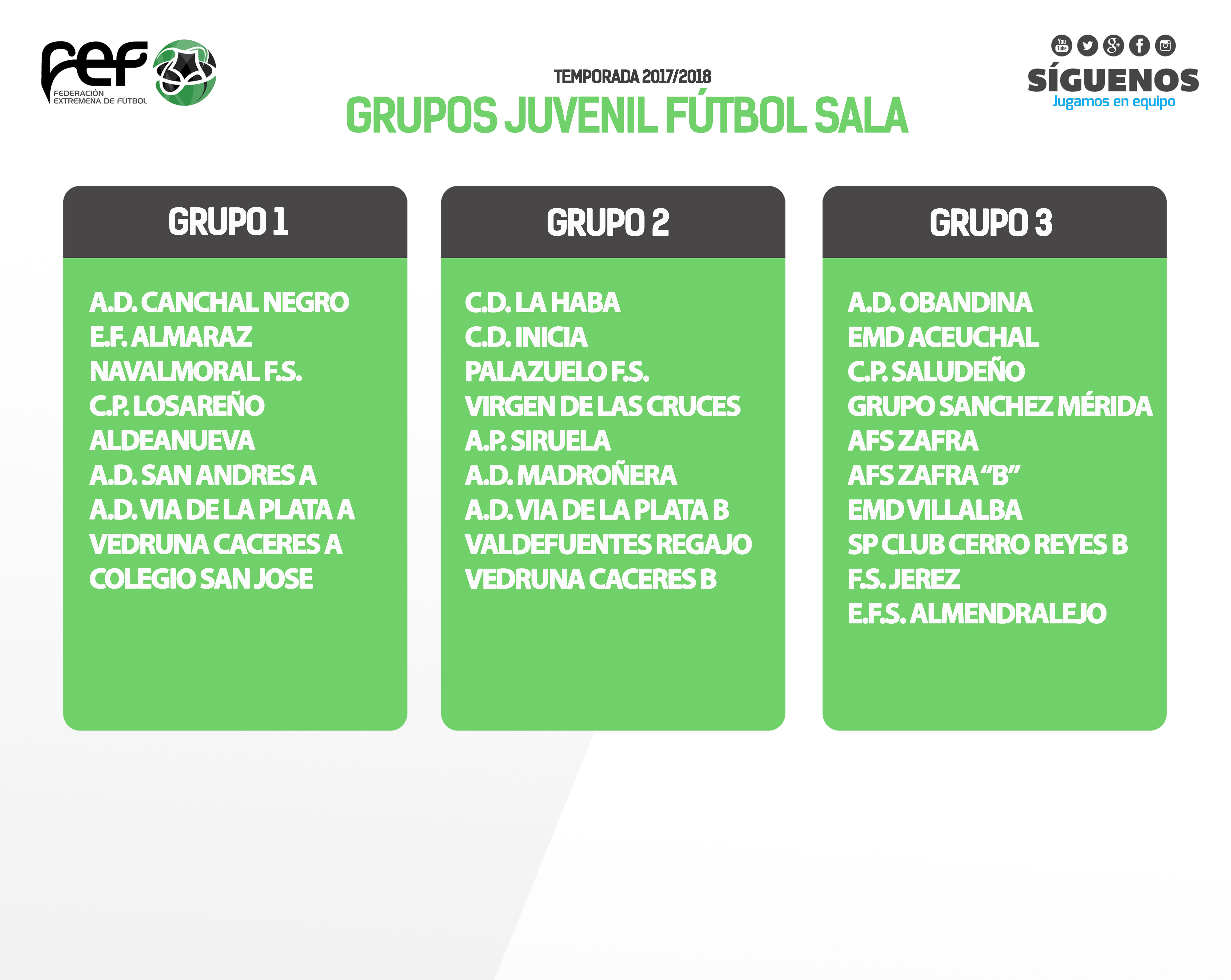 Categorías del fútbol sala