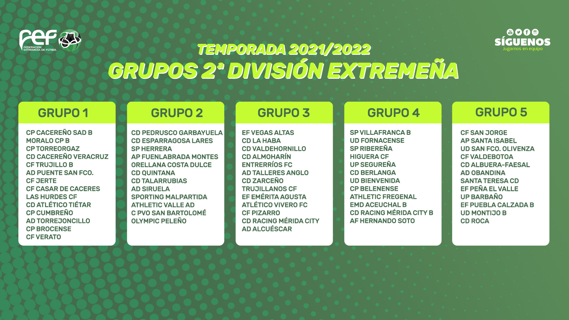 FEX-Calendarios de competición 2ª División Extremeña 2021/2022