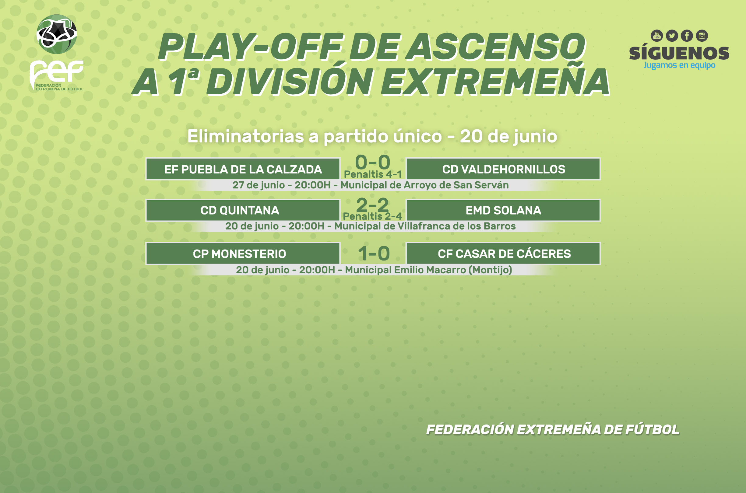 FEX-Resultados Ascenso a Tercera División y Primera